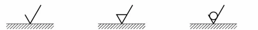 Surface finish symbols as defined by technical standards.