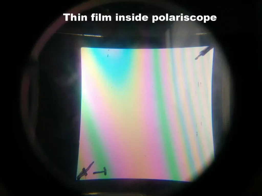 Thin film inside polariscope