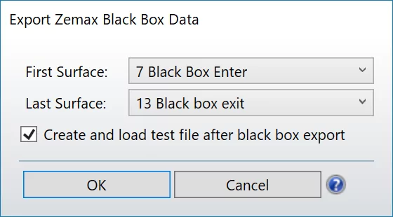 export zemax black box data