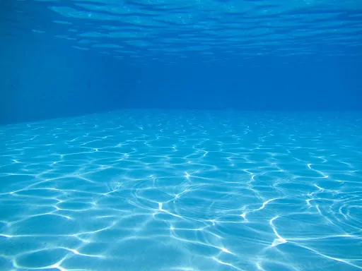 Figure 1. After light is refracted by the surface of the pool, it crosses and overlaps creating bright patterns (called caustics) at the bottom of the pool.