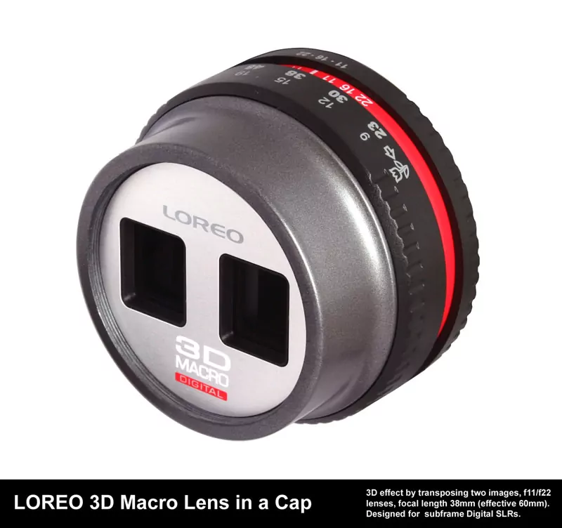 Figure 1.  Loreo 3D lens in a cap.  Image from Loreo.com