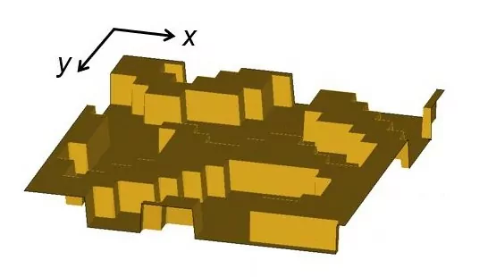 Sample of 2D beamsplitter binary profile (3D model)