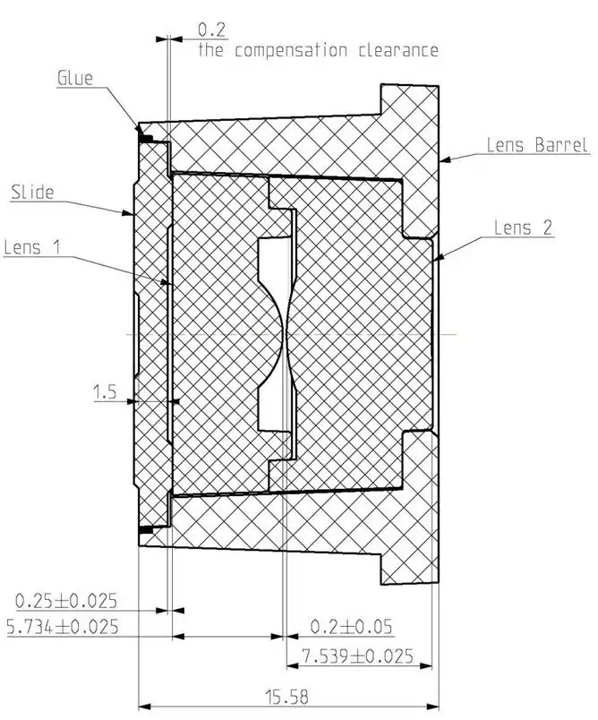 From the elements design, two different opto-mechanical layouts emerge: glue or springs