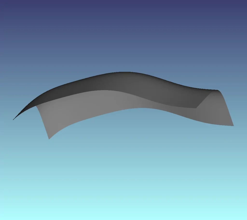 Custom DLL based on Bezier curves: a thin sheet used to optimize and design reflectors
